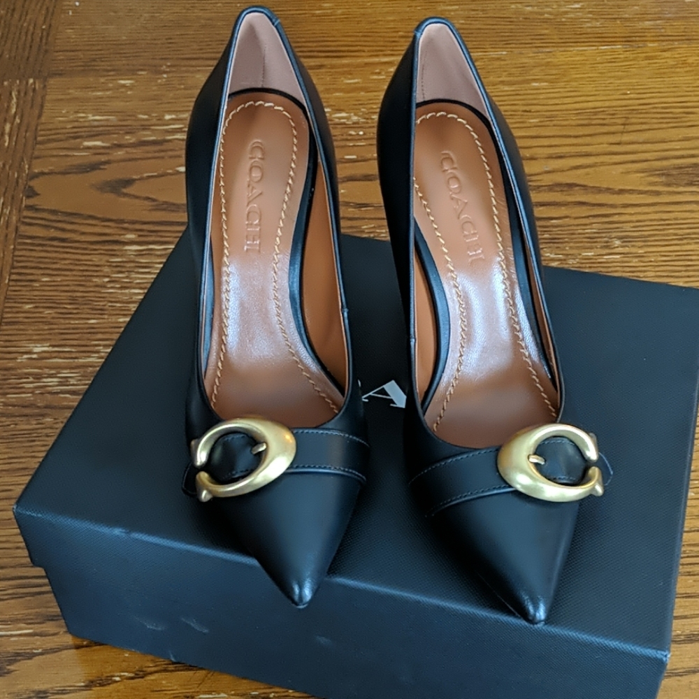 Coach black heels - new